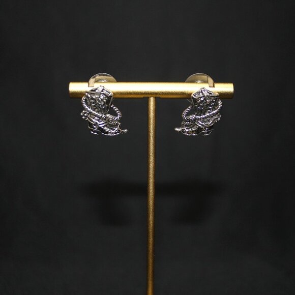 Silver Tone Cowboy Boot Stud Earrings - Picture 5 of 7